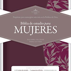 RVR1960 Biblia De Estudio Para Mujeres, Vino Tinto/Fucsia Simil Piel