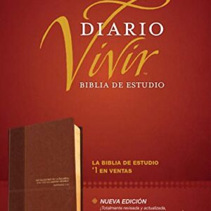 Biblia De Estudio Del Diario Vivir RVR1960 (Letra Roja, Sentipiel, Cafe Claro)
