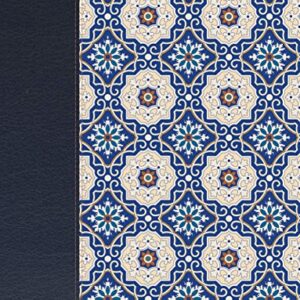 RVR1960 Biblia De Apuntes Edicion Letra Grande, Piel Fabricada Y Mosaico Crema Y Azul
